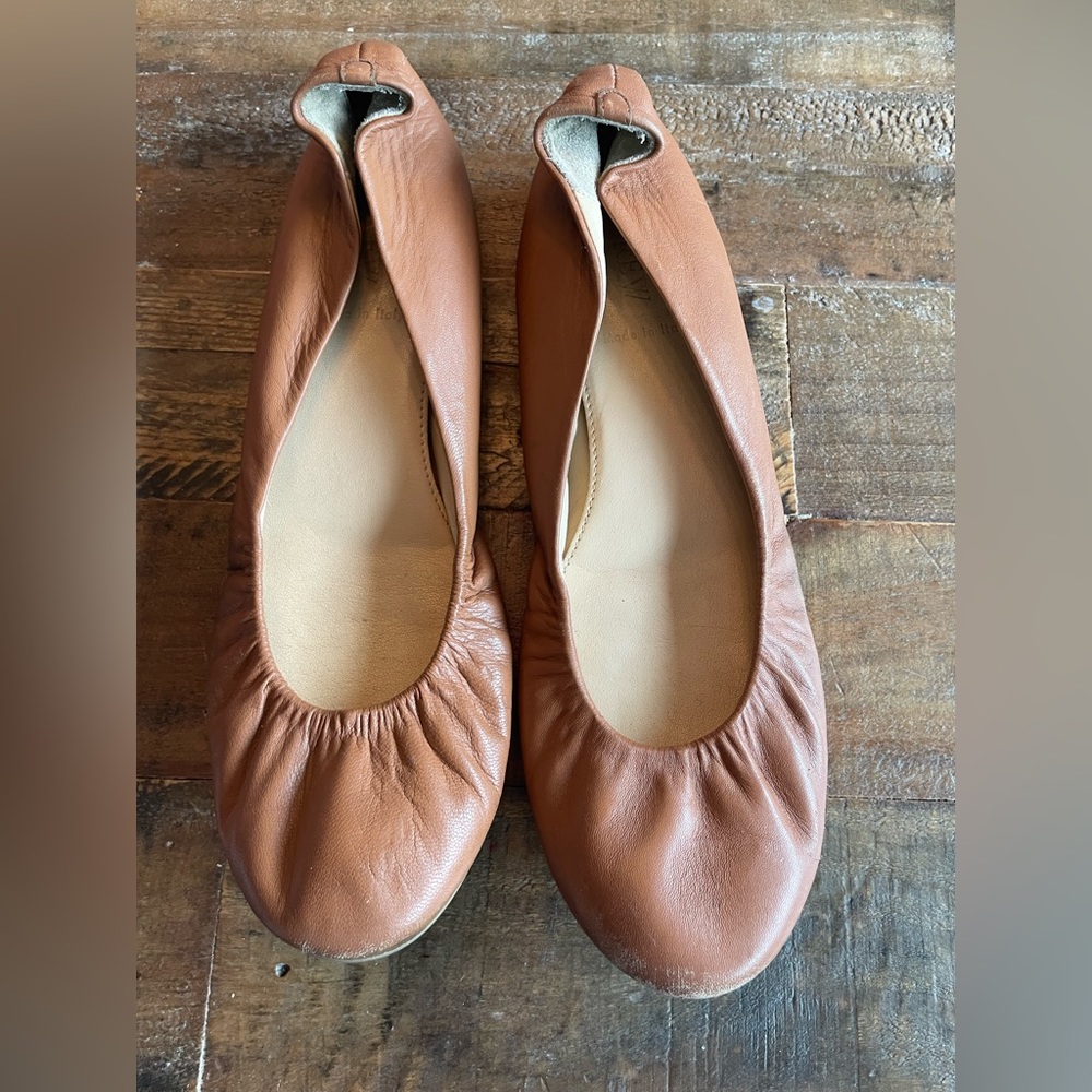 Tan Jcrew ballet flats - size 8